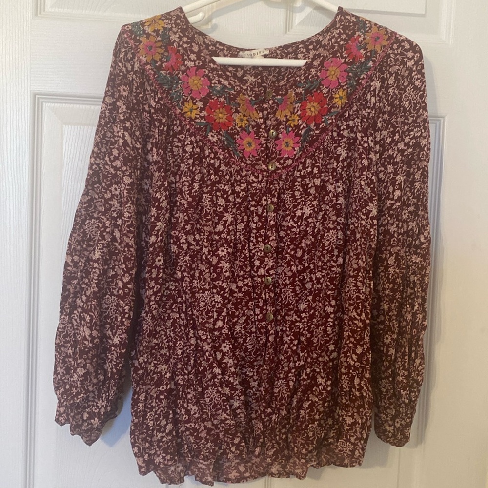 Printed button up top